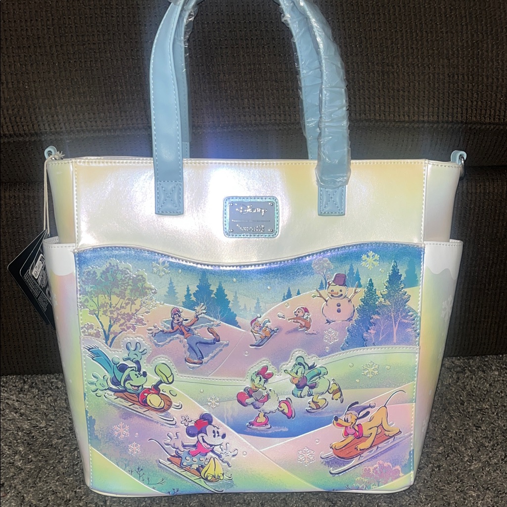 Disney Iridescent Tote With Blue Handles